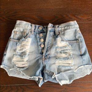 Brand new MinkPink high wasted denim shorts